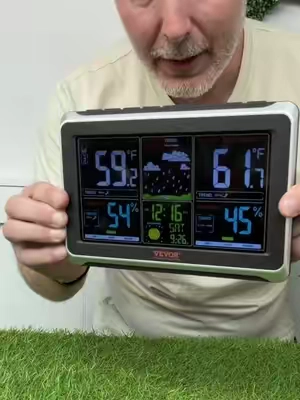 VEVOR Wireless Indoor Outdoor Weather Station 7.5 Inch Color Display With Atomic Clock Outdoor Sensor Temperature Humidity Forecast #TikTokShopCreatorPicks #tiktokshopstockup #toolupgrade #WeatherStation #IndoorOutdoorWeather @VEVOR Store 