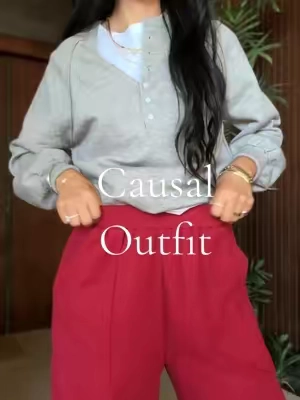 Sweater, Necklace & Pants linked above in orange cart 🛒 | 5’2” | 122 lbs | Small #casualoutfits #easyoutfits#comfypants #barrelpants #outfitideas