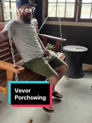 She can’t be that heavy? #swing #porchdecor #porchswing #backyardvibes #homeimprovement @Haidee_Collab 