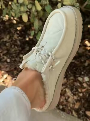 The slip-ons made for the cozy girls 🍂☁️ These HEYDUDE Wendy Camo Nylon shoes feel like your feet are wrapped in a stuffed teddy bear—soft, cozy, lightweight, and so easy to throw on. Perfect with leggings, jeans, sweats, or all your fall athleisure when you want maximum comfort without looking like you’re wearing slippers. #heydude #heydudeshoes #sliponshoes #outdoorslippers #fallshoes @HeyDude 