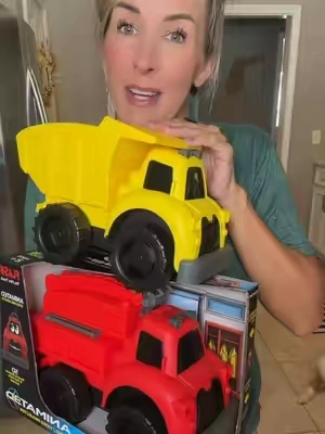 Two talking trucks = double the fun #toddlertoy #playtrucks #toytruck #christmastoys #toys 