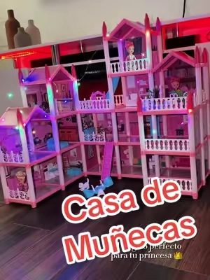 🚨El regalo más lindo para las princesas para jugar 👑 CUTE STONE – Casa de muñecas miniatura estilo princesa, en color rosa, con 16 habitaciones, recomendada para niños y niñas de 3 años en adelante. Incluye muebles, accesorios, luces de colores y 3 muñecas para juegos de imaginación y roles. Libre de PVC y requiere montaje. Medidas aproximadas: 25 × 18 × 29 pulgadas @Eagle Stone Shop #tiktokshopstockup #blackfriday #kids #juguetes #viral 