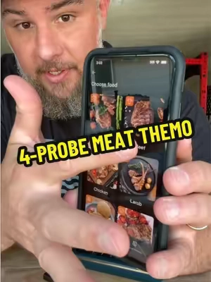 Monitor your meat right from your phone and get notified when it hits the perfect temperature. #meatthermometer #wirelessmeatthermometer #grilling #smoker #cookingtools 