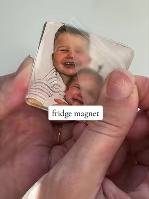 I love that these let me keep sweet memories right where I can see them 🫶🏼✨ #fridgemagnets #DIY #sentimental #momlife #momlifebelike 