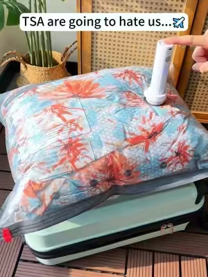 Packing made simple, saving space has never been easier! #PackingMadeEasy #TravelHacks #VacuumSealer #SpaceEfficient #fyp