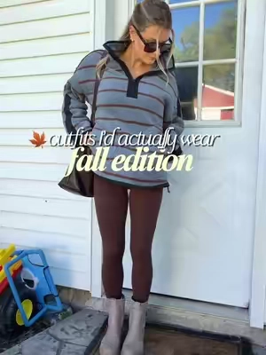 Cozy soft pullovers and fleece lined leggings will always be a go to 🍂 #leggingsoutfit #falloutfitinspo #casualoutfits #fleecepullover 