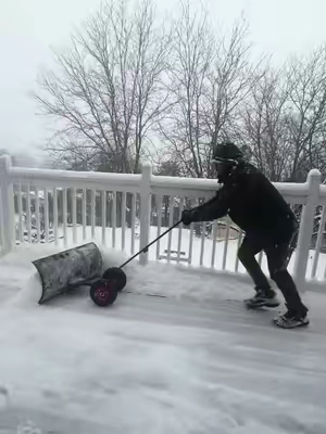 Metal Snow Pusher with Wheels, shoveling snow, shoveling snow hacks, Snow Removal, the snow plow shovel, best snow shovel, shoveling, satisfying cleaning snow, snow cleaning, snow shovels, snow shovels and removal tools, #creatorsearchinsights #snow #cold #sale #arjunchuwan @GARVEE 