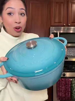 Finally a Dutch oven that isn’t ridiculously expensive!!! #megachef #dutchoven #castironcooking 
