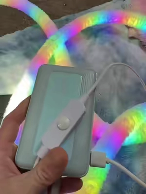 Replying to @TheLifeOfHay They are portable!  They plug into a usb port so you can plug them into a battery pack or the wall! #fuzzylights #rgblights #roomdecor #bedroomlights #tiktokshopcreatorpicks 