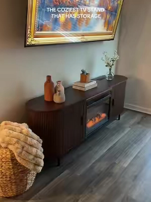 So pretty & cozy 🤎 #tvstand #storage #homedecor #livingroomdecor #interiordesign 