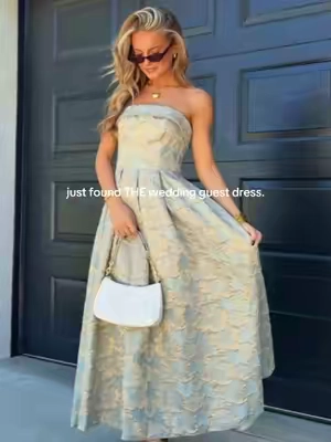 feeling like a princess 🤍✨ #weddingguestdress #classystyle #formaldresses #floraldress #azazieweddingguestdresses 
