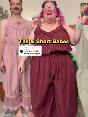 Replying to @sթíղղíղց íղ cíɾclҽs I’m 5’1”, 20/22, 42DD, 57” hips, wearing the 3X. Matt is 6’2” with a 32” inseam wearing the 3X. #jumpsuit #bloomers #plussizefashion #dopaminedressing #tiktokshopstockup 