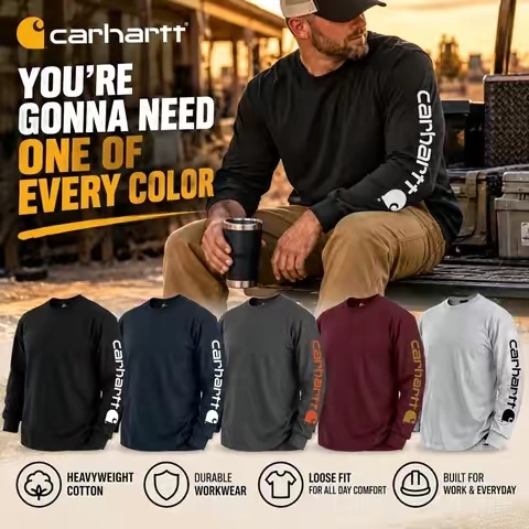 @Highfundamental Carhartt Long Sleeve Tshirt #carhartt #bluecollar #construction #country #america 