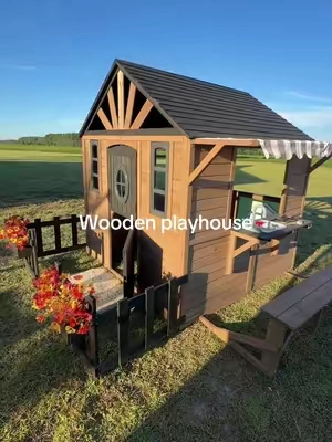Making mudpies and memories #playhouse #tiktokshopfalldealsforyou #woodenhouse 
