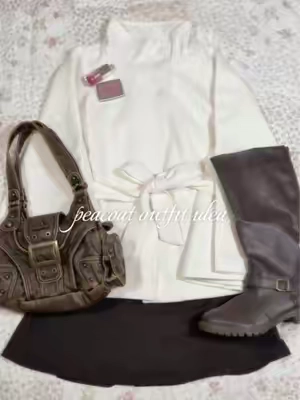 styling my new pea coat it's so cute! #peacoat #jacket #fallfashion #outfitnspo #outfitideas elegant pea coat fall winter jacket outfit inspo fashion style chic peacoat  