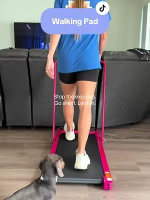 Pink AND foldable? 💕👟 The cutest way to get those steps in without leaving the house! #WalkingPad #PinkWalkingPad #HomeWorkout #TikTokShopStockUp #falldealsforyou 
