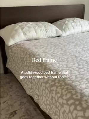 Solid wood, clean lines, and no box spring needed. #woodenbedframe #platformbed #bedroomdecor #bed