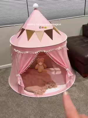This little tent is such a cozy little space for your kids! It’s perfect for imaginative play, as a reading nook, or even just a nap spot. #kidsplaytent #playtent #kidsgiftideas #giftforkids #playroominspo 