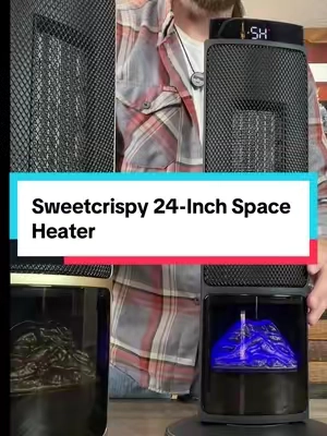 Sweetcrispy 24-Inch Space Heater gives that chilly room its own adjustable heat, with oscillation and a remote.  #SpaceHeater #PortableSpaceHeater #IndoorSpaceHeater #TowerHeater  