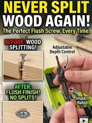 Nobody likes a screw sticking out. Countersink it for a clean,flush finish.#tiktokshopfalldealsforyou #seesesuperbrandday #tools #DIY #handyman 