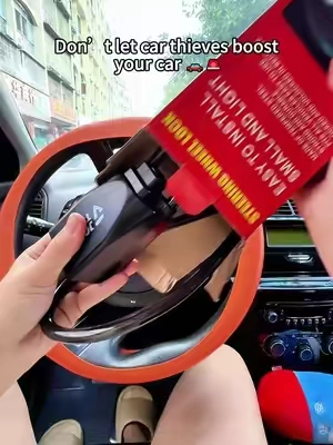 🚗🔒 This is the most economical way to protect your car. Every car should be equipped with this security lock! #steeringwheellock #carmusthaves #truck #tiktokmademebuyit #caraccessories