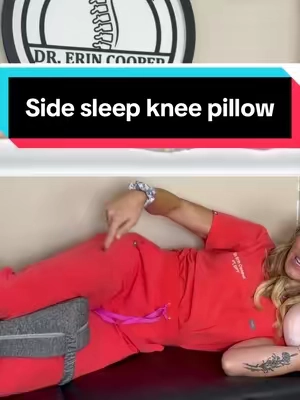 Replying to @Liberated2017  @Dr. Erin Cooper for my side sleeper who toss and turn, try this pillow that straps to you for ergonomic support of your knees and hips #kneepillow #sidesleeper #sidesleeperpillow #memoryfoampillow #ergonomicpillow 