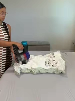 The difference is actually insane it’s gunna free up so much space! #vacuumsealbags #vacuumseal #bagsavers #vacuumseal 