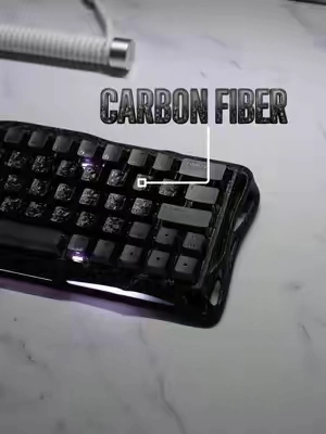 Forger carbon fiber textured keyboard by gravastar is crazy #keyboard #gravastar #gamingkeyboard #carbonfiber #v60pro 