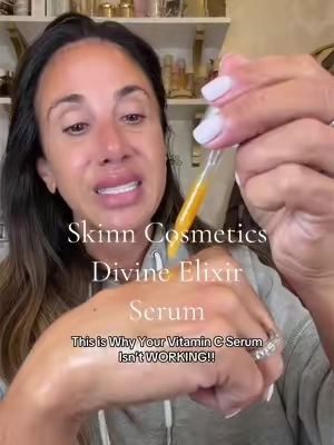 This is going to be HUGE!!! SKINN just launched Divine Elixir Vitamin C Serum 🍊 Helps brighten uneven skin tone, support collagen, and soften the look of dark spots while hydrating for smoother, more radiant-looking skin. Airtight packaging ensure it will stay fresh until the very last drop !    @Dimitri James  @SKINN Cosmetics    #vitamincserum  #skinncosmetics  #antiaging  #darkspots  