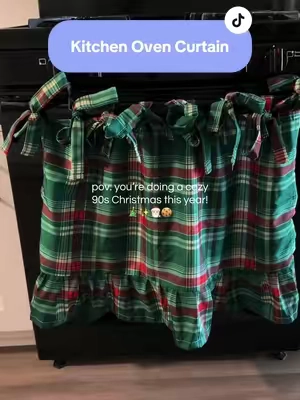 The easiest way to make your kitchen feel extra cozy for the season 🎄❤️ This over-the-oven kitchen curtain is such a cute little touch!

#ChristmasDecor #HolidayKitchen #ChristmasKitchen #TikTokShopStockUp #falldealsforyou 