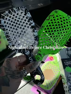 Nightmare Before Christmas x Unbrush and yes the bristles glow in the dark 💚🖤 #unbrush #nightmarebeforechristmas #altmom #halloween #boobasket 