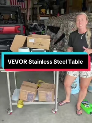 VEVOR Stainless steel table @VEVOR Home Improvement #stainlesssteeltable #portabletable #workbench #vevor #table 