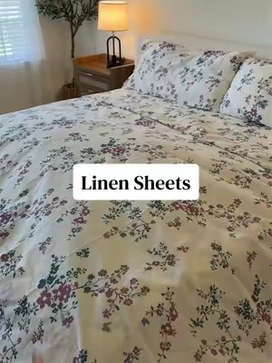 Cool, breathable, and this printtt 😍😍 #linensheets #linenbedding #bedsheets #tiktokshopcreatorpicks #tiktokshopfalldealsforyou 