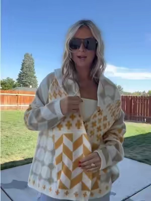 The patterns on this is so cute! #womensoutfits #sweaterweather #falldealsforyou #cardigan #sweater 