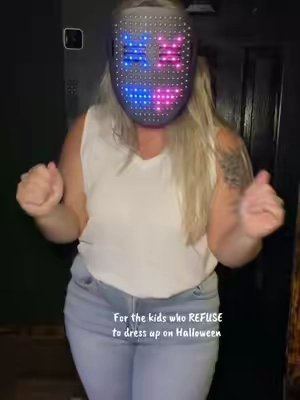 Minimal dress up required this Halloween!  #halloween #ledmask #dressup #halloweenmask #spookyseason 