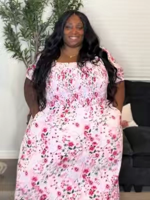 Plus Size Floral Dress With Pockets #plussize #fashion #dress #tiktokshop #fyp 