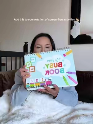 For when you just need 10 minutes to get something done without turning on another show 😂🙌🏼 #BusyBook #ToddlerActivities #ScreenFreeActivities #ToddlerMom #MomFinds 