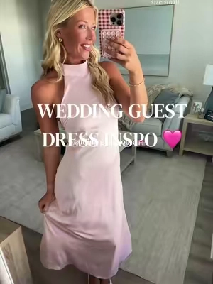 The perfect dress as a wedding guest! 🩷💒 #weddingguest #weddingattire #satindress #satinmaxidress #shopcider 