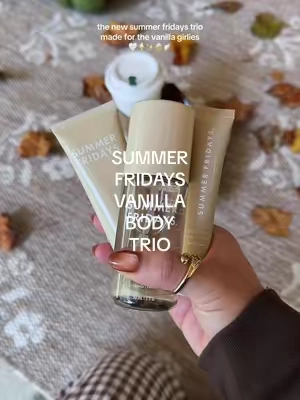 For the vanilla girls 🍦 the Summer Fridays Vanilla Body Essentials trio is such a cute gift idea — body mist, body butter + Lip Butter Balm all in one. Perfect for Christmas, stocking stuffers, or keeping for yourself🤍✨ #summerfridays #summerfridayslipbalm #vanillagirlaesthetic #vanillagirl #giftideasforgirls @Summer Fridays 