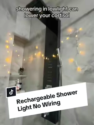me every night since learning showering in the dark calms your nervous system. #shower #vibes #showerlamp #coolgadgets #SohoChic 