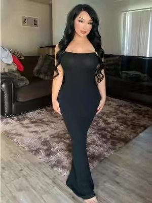 size xs ⏳✨ #pumiey #pumieydress #bodycon #maxidress #blackdress  