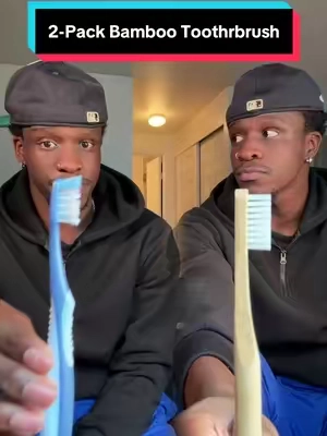 Why are you still brushing your teeth with PLASTIC?! 😳#bambootoothbrush #toothbrush #nontoxicliving #tiktokshop #tiktokmademebuyit 