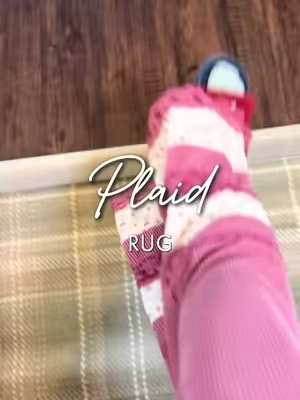 a plaid rug can really tie together a space 