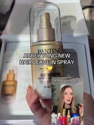 @Abbey Yung’s new hair leave in spray WITH @Pantene 💛✨ #abbeyyung #abbeyyungmethod #panteneleavein 