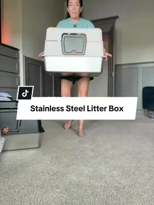 This enclosed stainless steel litter box has one feature I really appreciate when it’s time to clean. The top flips open so you can get inside and scoop without taking the whole setup apart. You still get the enclosed design, high sides, and stainless steel bottom, with easier access for everyday cleaning.  #TikTokShopBlackFriday #Discoveryourgift #TikTokShopCyberMonday #stainlesssteellitterbox #enclosedlitterbox
