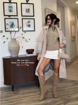 This coat is everything 😍🤎##fall #talljackets #trenchcoat #trenchcoatoutfit #trenchcoatstyle