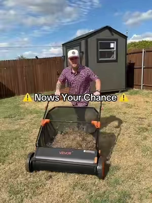If you’ve been eyeing the Vevor lawnsweeper now’s your chance to grab one! #lawnsweeper #tiktokshopfalldealsforyou #yardwork #lawncare #tools 