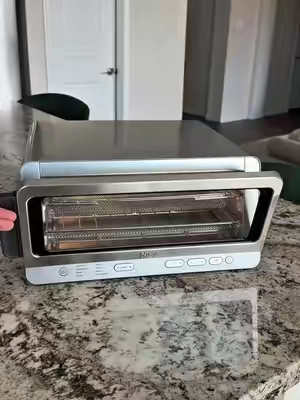 Saves soo much counter space! #airfryer #airfryerrecipes #ninjaairfryer #toasteroven #kitchenfinds 