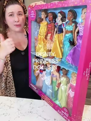 Imagine her opening the whole set of Disney Princess dolls Christmas morning; plus we don’t have to track them all down individually now 🥹👑  #disneyprincessdolls #disneydoll #disneyprincess #giftsforgirls #girlmom
