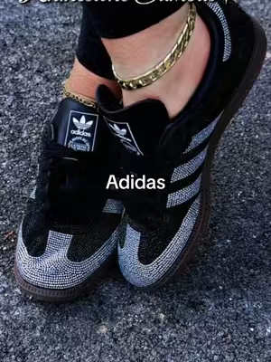 Adidas for the sparkly girls @Evans Sneakers #adidas #adidassamba #rhinestone #sparklyshoes #sneakers 